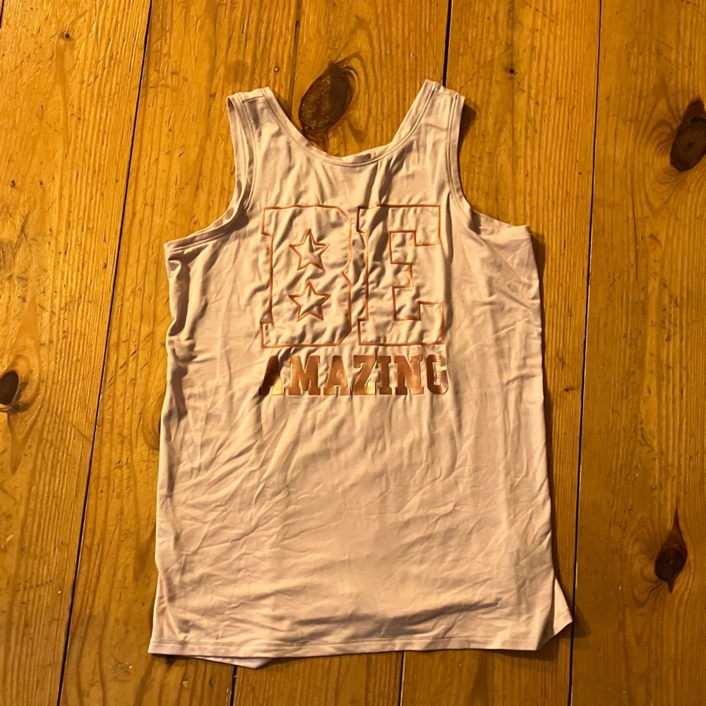 More Than Magic White Tank Top with 'BE AMAZING' Print